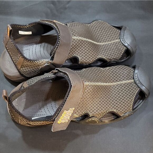 CROCS MEN SWIFTWATER LILEE MESH DECK SANDALS - Picture 5 of 16